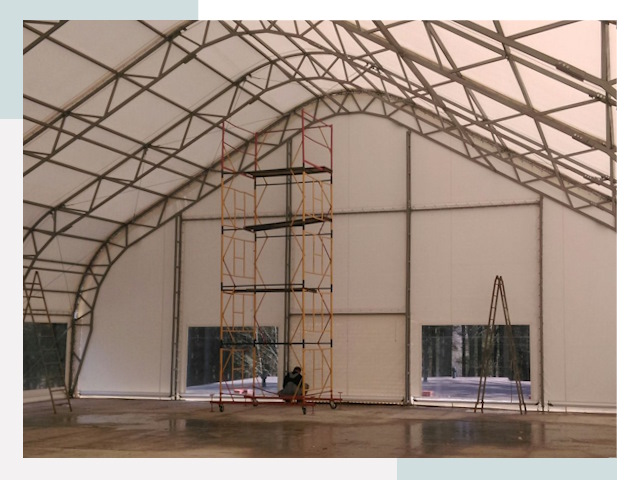 Шатровые ангары в Южноуральске